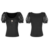 Steampunk Brooch See Through Short Sleeve T-shirt