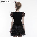 Steampunk Brooch See Through Short Sleeve T-shirt