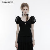 Steampunk Brooch See Through Short Sleeve T-shirt