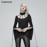 Goth Bat Messenger Knitted Long Sleeves T-shirt