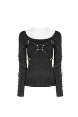 Punk Hollow-out Long Sleeve T-shirt