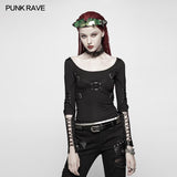 Punk Hollow-out Long Sleeve T-shirt