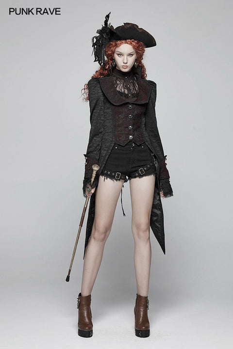 Steampunk Puff Sleeve Shirt Short-sleeved Blouse