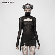 Womens Slim Punk Translucent T-Shirt