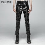 Punk Mens Glossy Patent-leather Trousers
