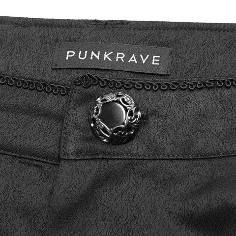 Gothic Mens Dark-textured Simple Non-stretchy Trousers