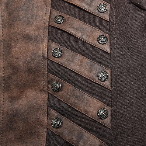 Steampunk Stand-up Collar Mid-length Coat