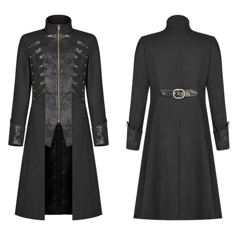 Steampunk Stand-up Collar Mid-length Coat