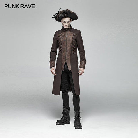 Steampunk Stand-up Collar Mid-length Coat