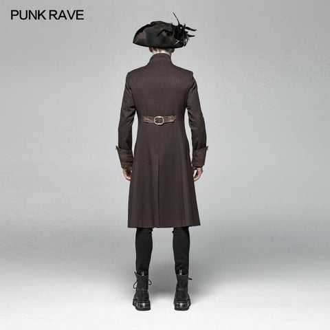 Steampunk Stand-up Collar Mid-length Coat