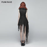 Womens Dark Punk Asymmetric Vest