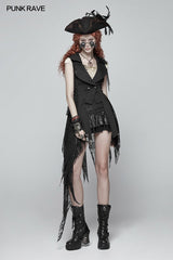 Womens Dark Punk Asymmetric Vest