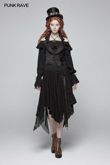 Gothic Womens V-neck Backless Detachable Long Vest