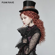 Steampunk Bronze Pattern Buckle Lace Glove