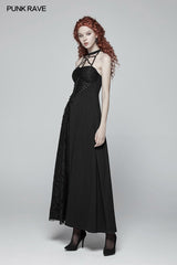 Gothic Womens Cross Halter Neck Daily Wear Dress