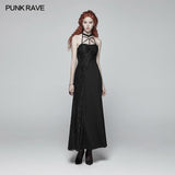 Gothic Womens Cross Halter Neck Daily Wear Dress