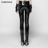 Punk Pressure Adhesive Faux Leather Woven Trousers