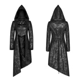 Punk Womens Asymmetric Hem Hooded Jacket