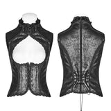 Steampunk Vintage Floral Lace-up Vest