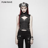 Punk WOMENS HIGH-NECK Warrior Vest