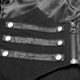 Punk Futuristic Long Coat With Adjustable Drawstring Design