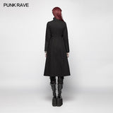 Punk Women Standing Collar Warrior High Low Long Coat