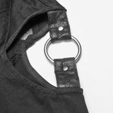 Punk Cross Long Sleeve Hollow-out Shoulder Shirt