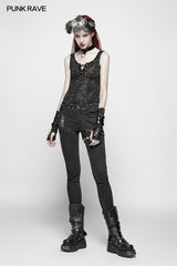 Punk Collar Cover Sleeveless Vest