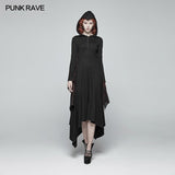 Gothic Bat Wing Hooded Long Sleeves Asymmetrical Dress