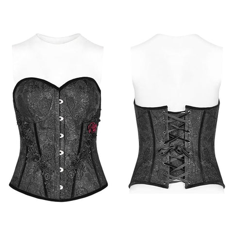 Gothic Sweetheart Neck Jacquard Corset
