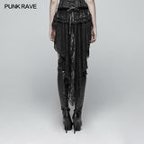 Gothic Swallow Tail Dress Shorts With Lace Pleat Streamers