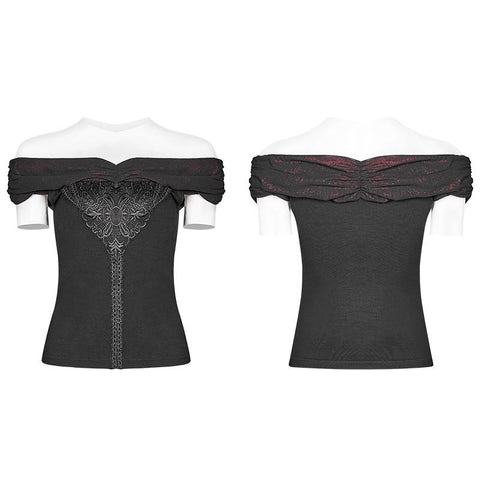 Gothic Off-shoulder Short T-shirt
