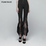Gothic Flared Lace Leggings For Women With Cross Decoration