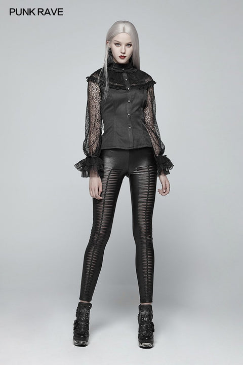 Gothic Devil Footprints Leggings Split Pants