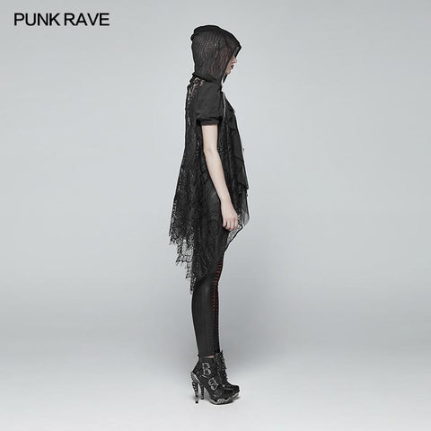 Gothic Daily Lightweight Translucent Lace Long Vest