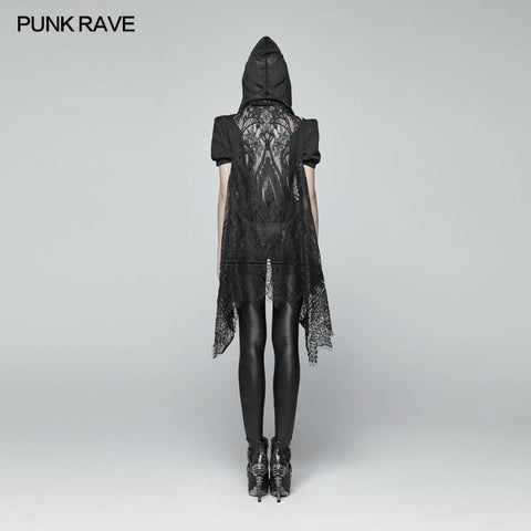 Gothic Daily Lightweight Translucent Lace Long Vest