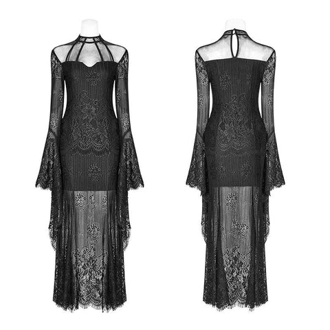 Gothic Daily Wear Long Sleeves Lace Dress
