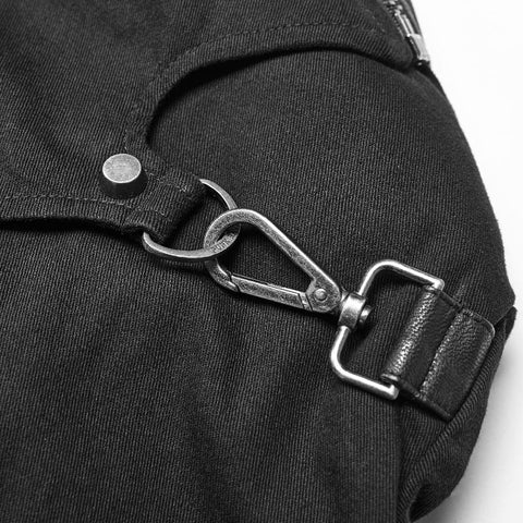 Men Punk Non-stretchy Asymmetric Short Coat