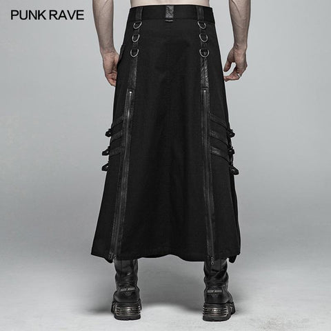 Mens Punk Long Half Skirt