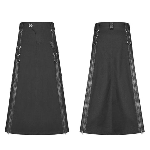 Mens Punk Long Half Skirt