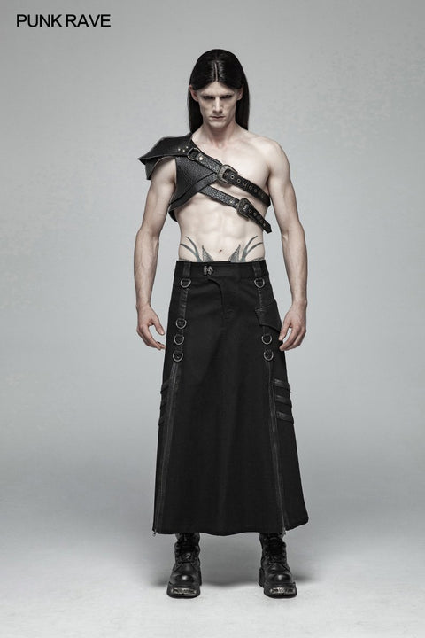Mens Punk Long Half Skirt