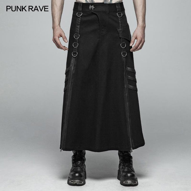 Mens Punk Long Half Skirt