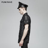 Men Punk Simple Short Sleeve Shirt