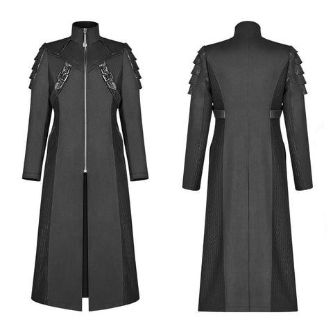 Men Dark Punk Armor Jacket Long Handsome Coat