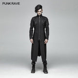 Men Dark Punk Armor Jacket Long Handsome Coat
