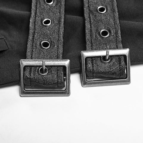 Men Punk Hooded Jacket Long Coat