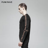 Steampunk Lace-up Neckline Long Sleeve T Shirt