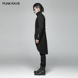 Men Gothic Standing Collar Mid-length Coat