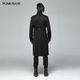 Men Gothic Standing Collar Mid-length Coat