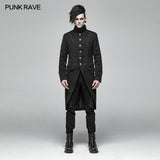 Men Gothic Standing Collar Mid-length Coat